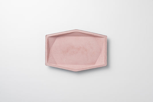 colm Hexa Leather Tray L Pink