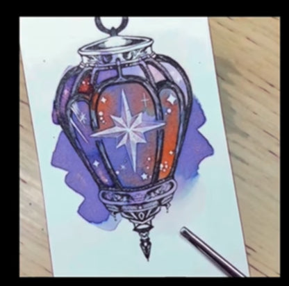 Tachibana Glass Studio - Batik Print Ink Card - Set of 8 - Lamp