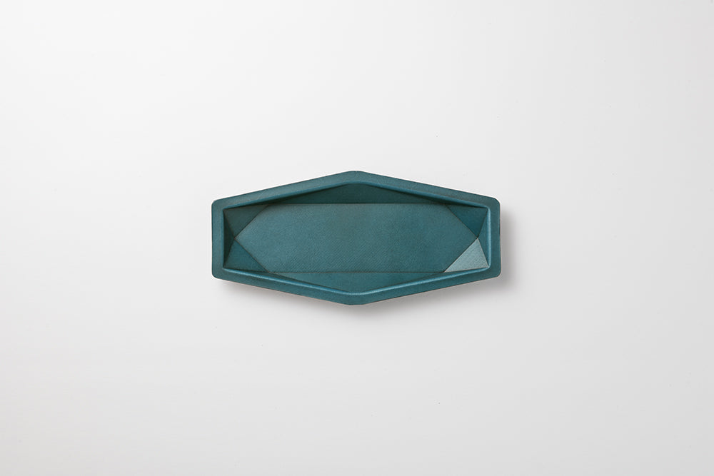 colm Hexa Leather Tray M Blue