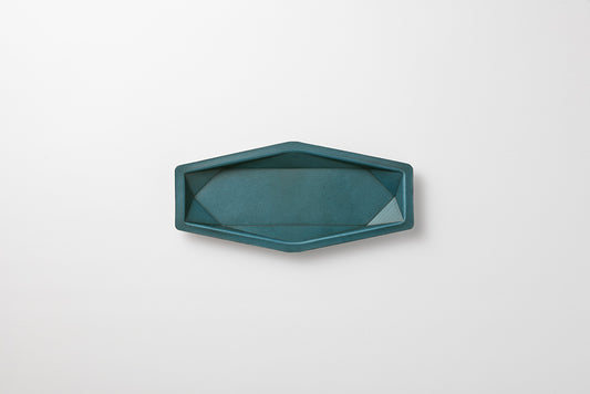 colm Hexa Leather Tray M Blue