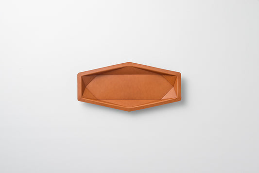 colm Hexa Leather Tray M Camel