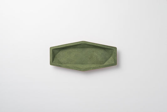 colm Hexa Leather Tray M Olive