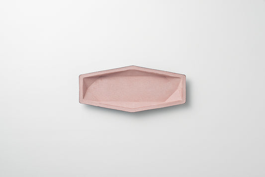 colm Hexa Leather Tray M Pink