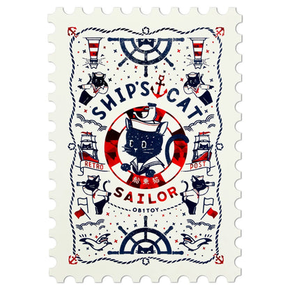 ob1toy x Rokkaku Postcard - Stamp-Type - Ship's Cat