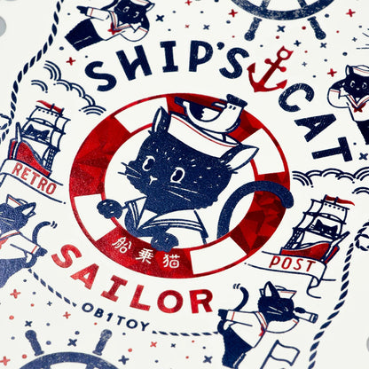 ob1toy x Rokkaku Postcard - Stamp-Type - Ship's Cat
