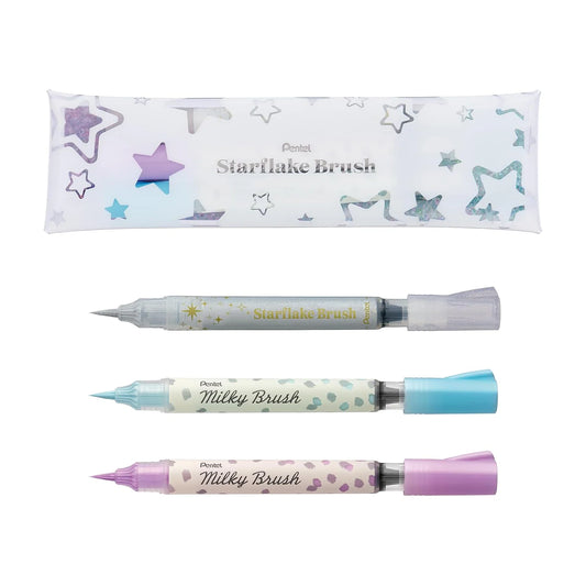 Pentel Starflake Brush Pens - Milky Brush Set 1