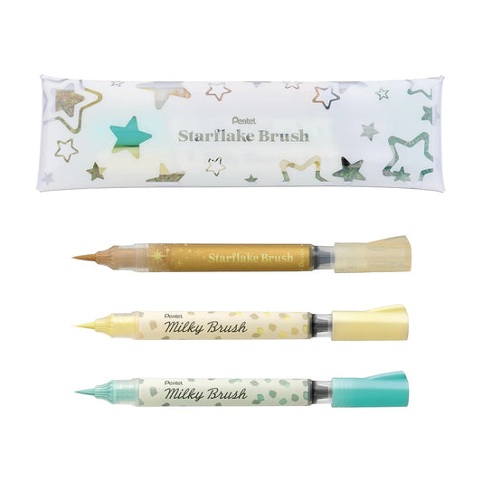 Pentel Starflake Brush Pens - Milky Brush Set 2