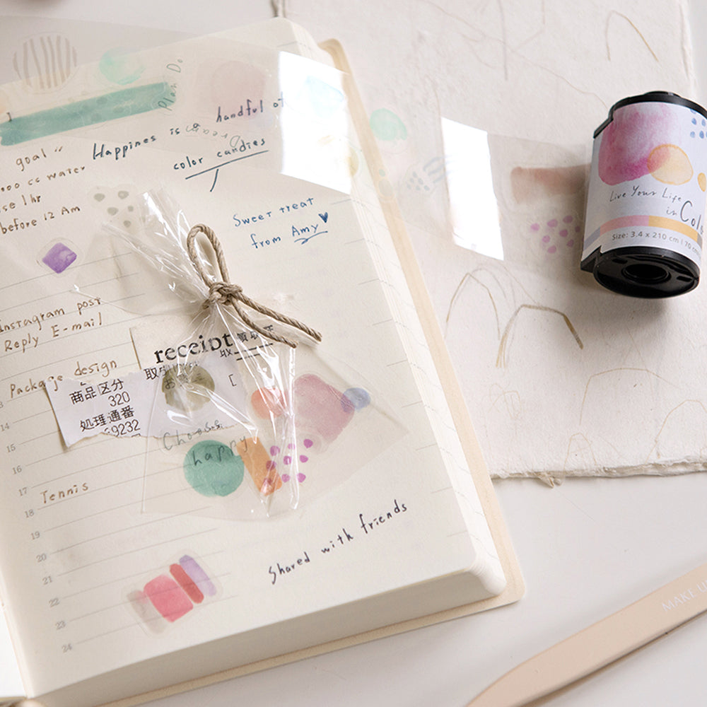 MU Kiss-Cut PET Roll Tape - Live Your Life In Color