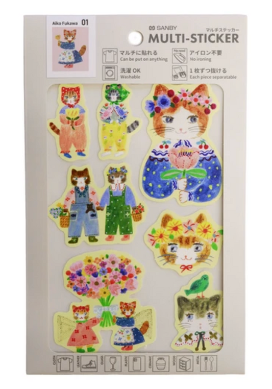Sanby x Aiko Fukawa Multi-Sticker Sheet - Catlover