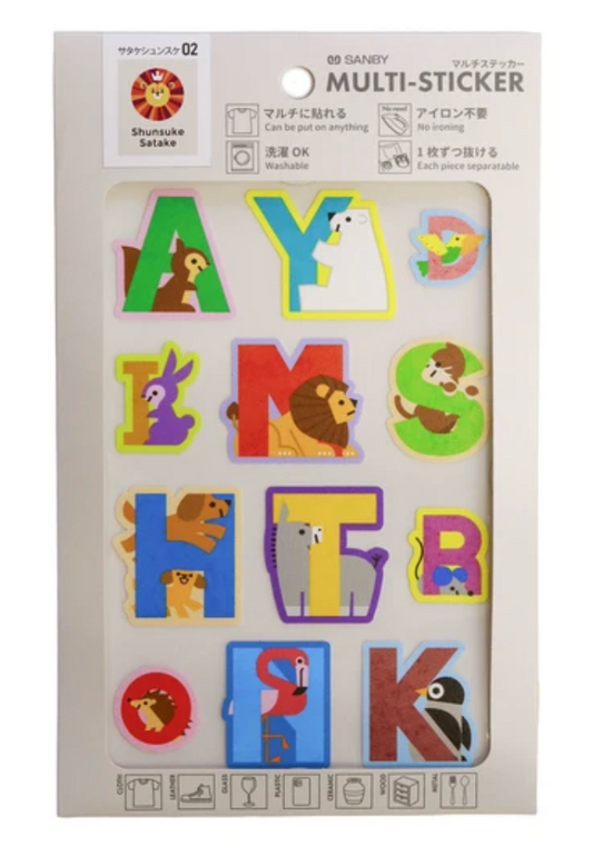 Sanby x Shunsuke Satake Multi-Sticker Sheet - Alphabet and Animals