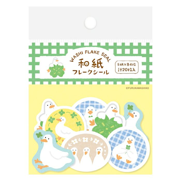 Furukawashiko Washi Flake Stickers - Clover And Ducks