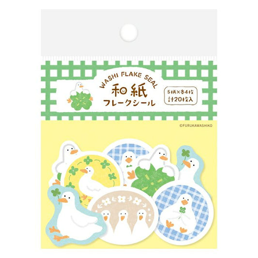 Furukawashiko Washi Flake Stickers - Clover And Ducks