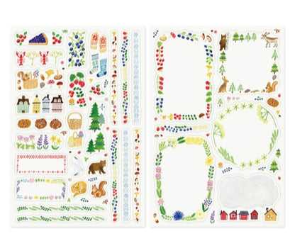 Midori Yuru Log Sticker Sheets - Scandinavia