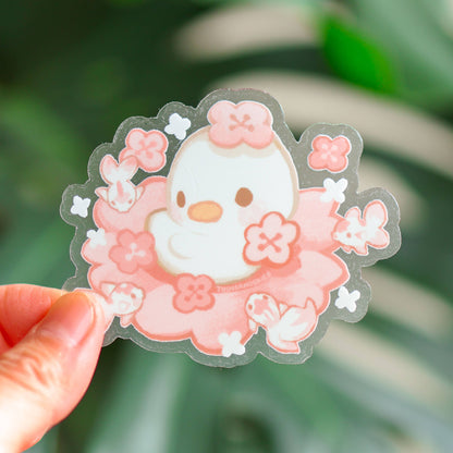 Thousand Skies - Transparent Vinyl Sticker - Sakura Duckling