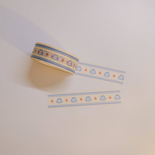 2jingis2jing - Vintage Bunnie Washi Tape - Bunny Strip - Blue
