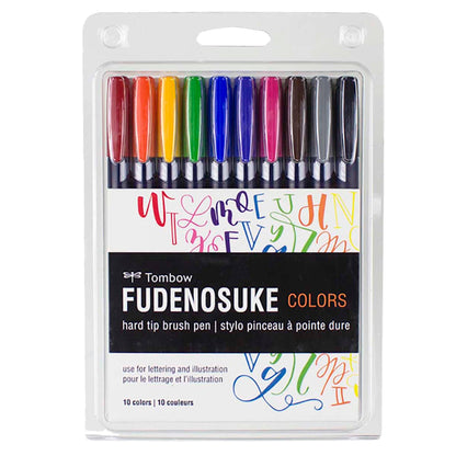 Tombow - Fudenosuke Colors Calligraphy Brush Pens - Set of 10