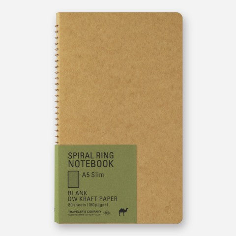 TRC Spiral Ring Notebook - A5 Slim, Blank DW Kraft Paper