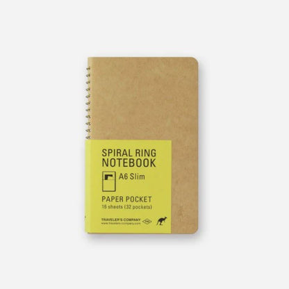 TRC A6 Slim Spiral Ring Notebook - Paper Pocket