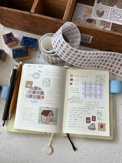 dana ate oatmeal! - Patchwork Kiss Cut Sticker Roll