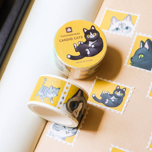 Thousand Skies - Stamp Washi Tape - Candid Cats
