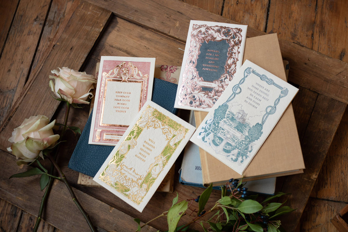 Oblation Papers & Press - Foil Letterpress Card - Women's Literature: Louisa May Alcott Quote