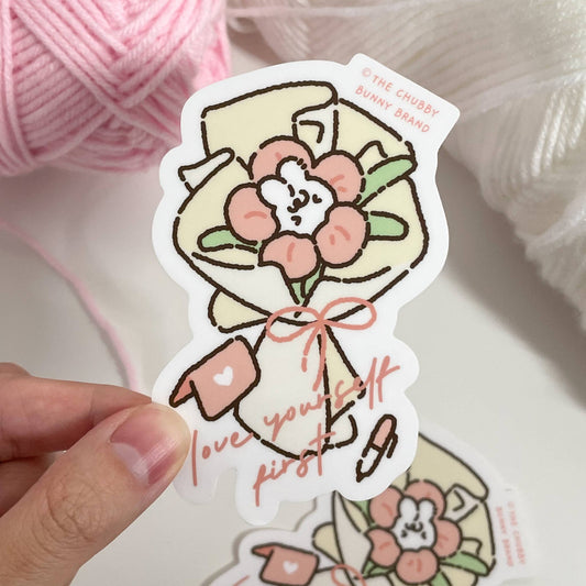 The Chubby Bunny Brand - Self Love Flower Bouquet Vinyl Sticker