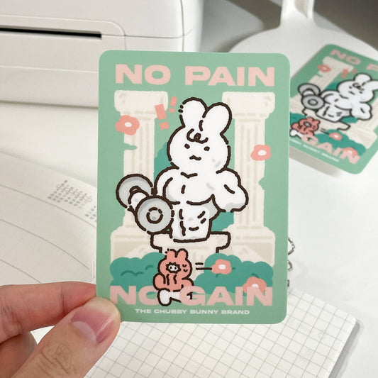 The Chubby Bunny Brand - No Pain No Gain Workout Vinyl Sticker