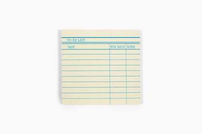 Marigold Press - Library Card Post-It ® Sticky Notes - Yellow