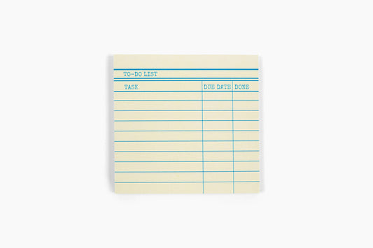 Marigold Press - Library Card Post-It ® Sticky Notes - Yellow