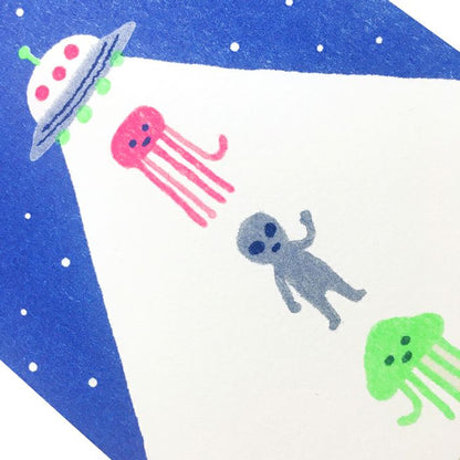 Furukawashiko Retro Printed Postcard - Aliens