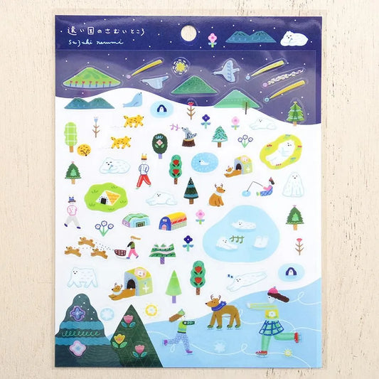 Cozyca x Suzuki Narumi - Sticker Sheet - A Lonely Place in a Snowy Country