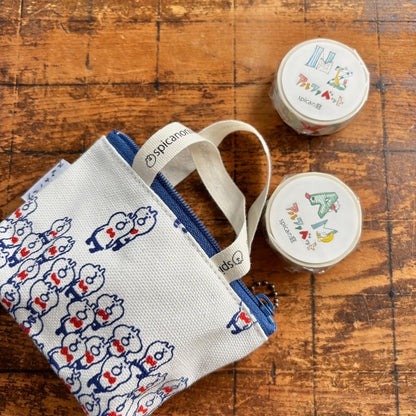Spica Garden Washi Tape Set With Mini Bag - muu-chan Series - Alphabet