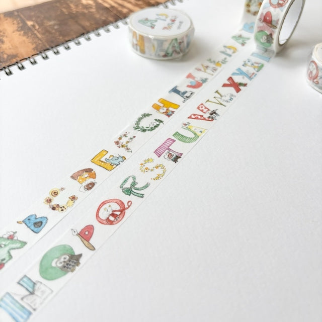 Spica Garden Washi Tape Set With Mini Bag - muu-chan Series - Alphabet