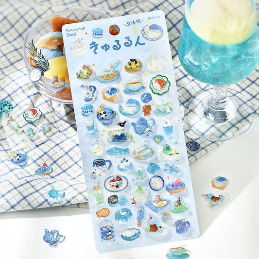 BGM Kyururun 3D Sticker Sheet - Afternoon Tea Party - A Moment to Relax
