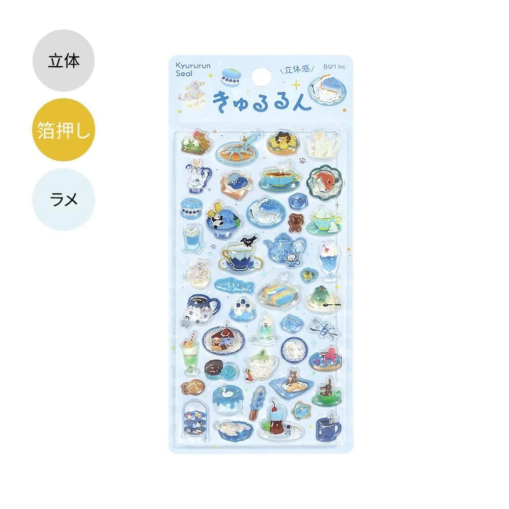 BGM Kyururun 3D Sticker Sheet - Afternoon Tea Party - A Moment to Relax