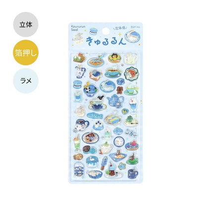 BGM Kyururun 3D Sticker Sheet - Afternoon Tea Party - A Moment to Relax