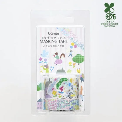 Bande Washi Tape & Sticker Roll Set - Animal City and Flower Garden