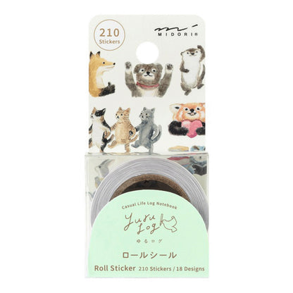 Midori Yuru Log Roll Sticker -  Animal Pleasure