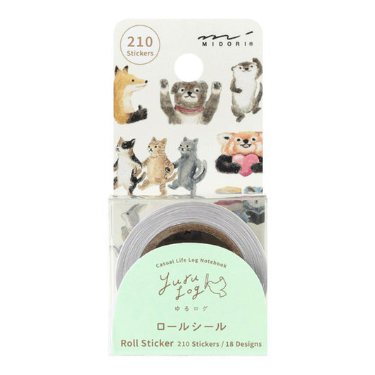 Midori Yuru Log Roll Sticker -  Animal Pleasure
