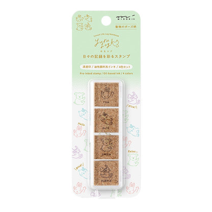 Midori Yuru Log Paintable Pre-Inked Stamp