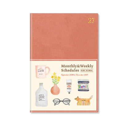 RYU-RYU 2027 B6 Monthly & Weekly Planner - Ash Pink