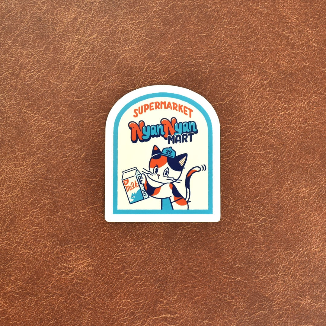 Papier Platz x ob1toy - Die-Cut Sticker - NyanNyan MART - At Work