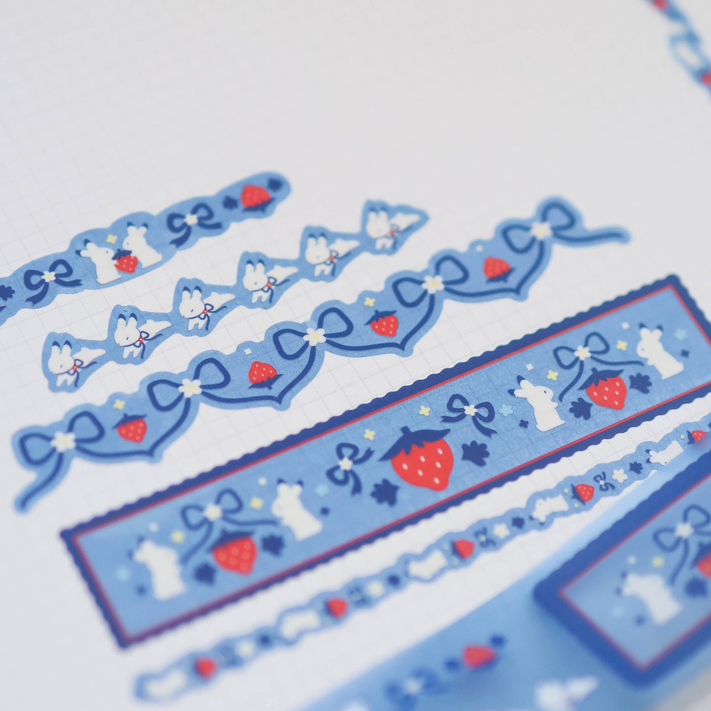 Thousand Skies - Kiss Cut PET Tape - Strawberry Bunnies