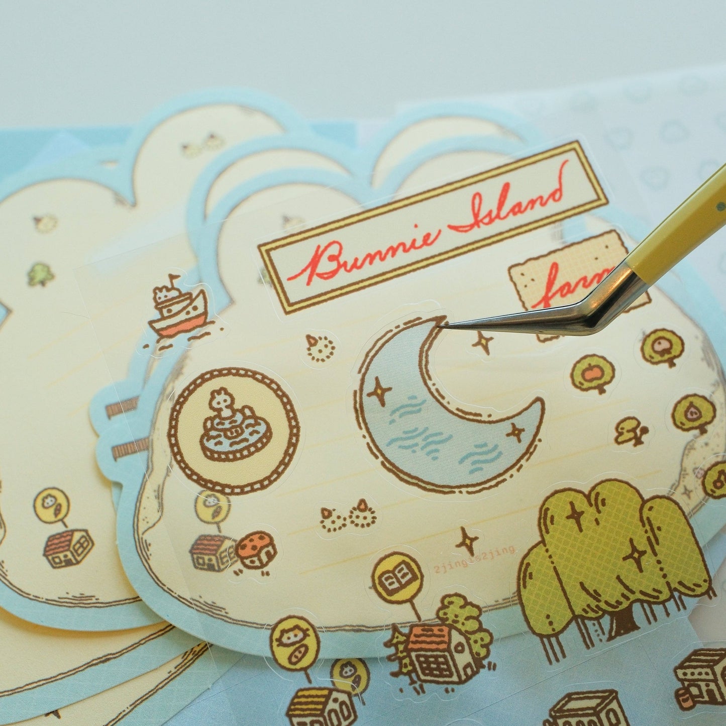 2jingis2jing - Bunnie Island Mini Stationery Pack