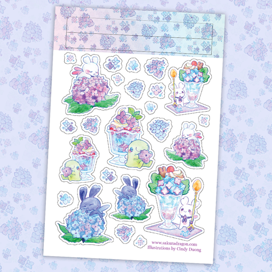 sakuradragon - Sticker Sheet - Hydrangea Parfait