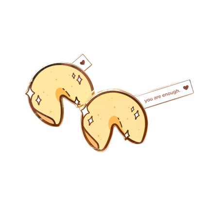 Sugarnova - Fortune Cookie Slider Enamel Pin - It's Never Too Late to Begin Again