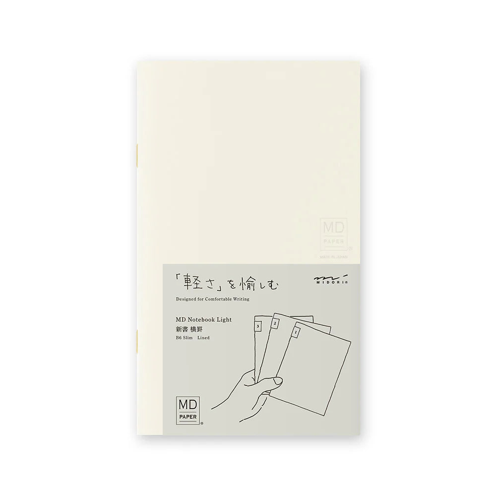 MD Notebook Light - B6 Slim, Lined (Set of 3)