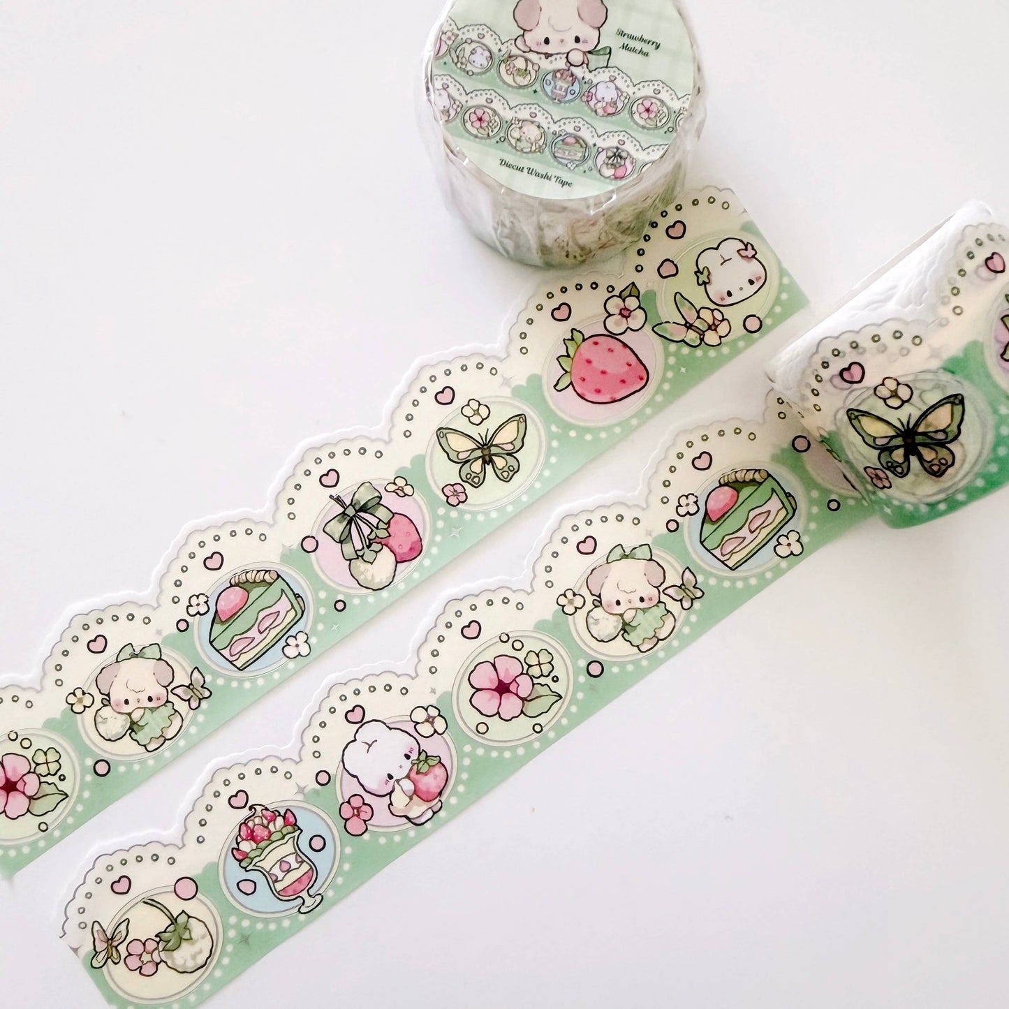 Atelier by Jo - Die-Cut Washi Tape - Matcha Strawberry