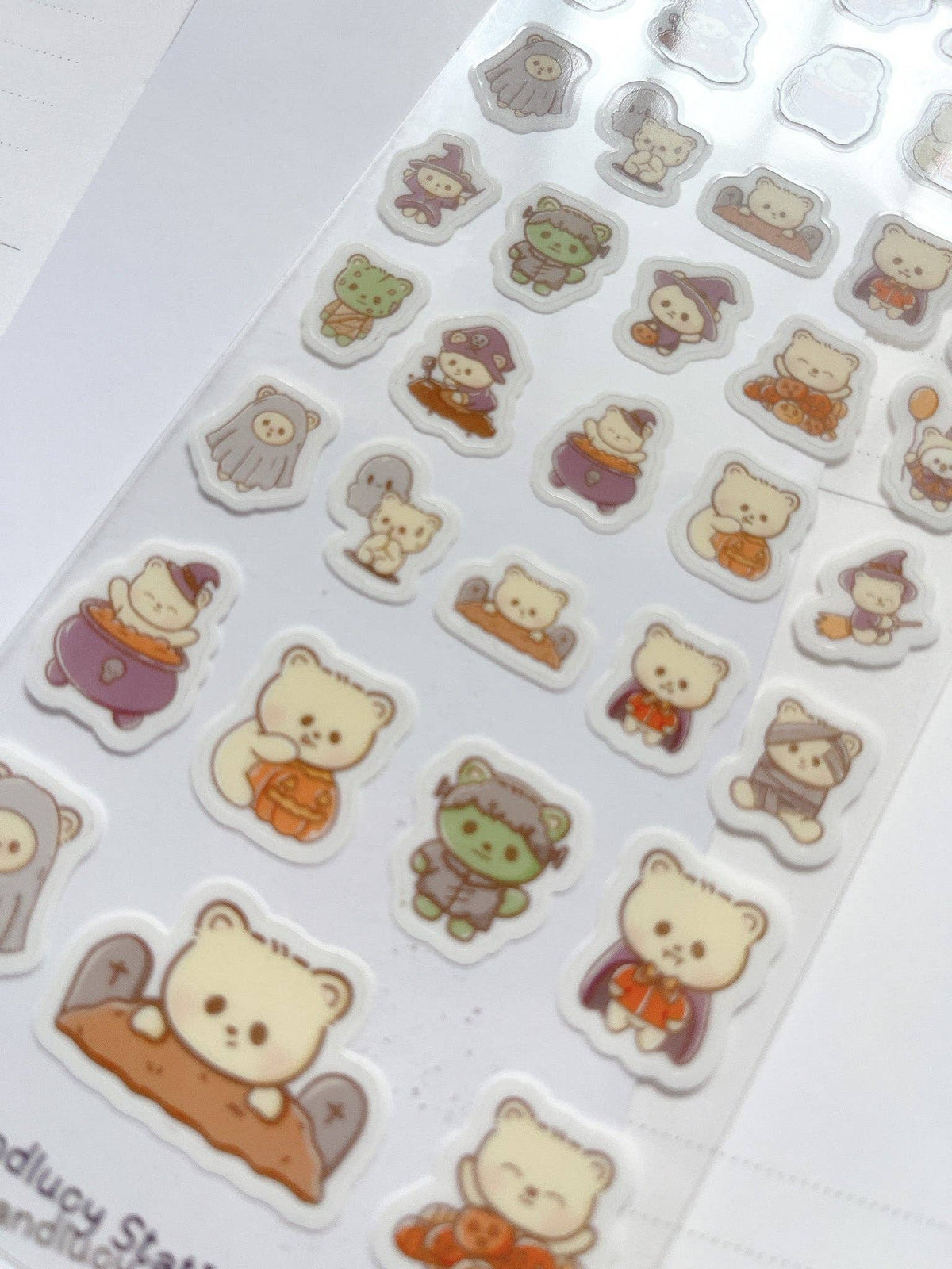 Kuboandlucy Stationery Co - Sticker Sheet - Halloween Bears