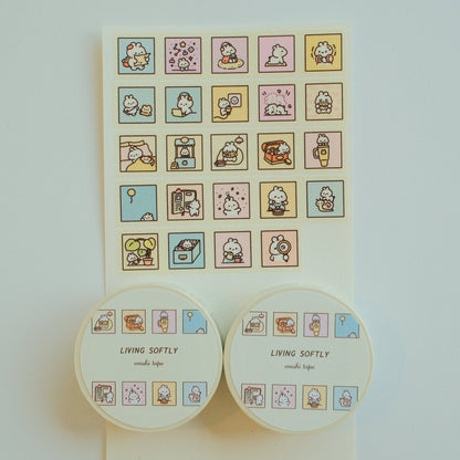 2jingis2jing - Living Softly Washi Tape